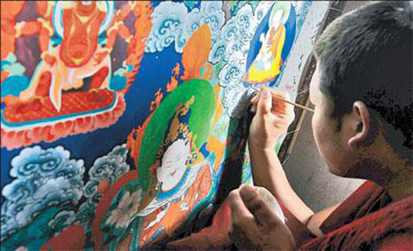 Peinture de tangka dans le Tibet contemporain