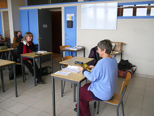 Elisabeth Martens lors de la présentation de son essai