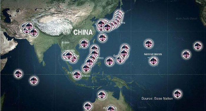 L'armée américaine a encerclé la Chine.