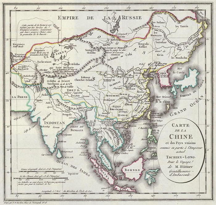 Carte historique de la Chine de 1798 incluant la région du Tibet/Tsang (2) Carte historique de la Chine de 1798 incluant la région du Tibet/Tsang (2)