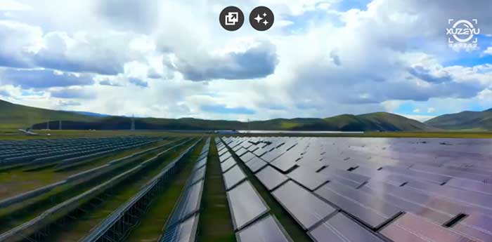 Panneaux solaires au Tibet; photo YouTube/New China Panneaux solaires au Tibet; photo YouTube/New China
