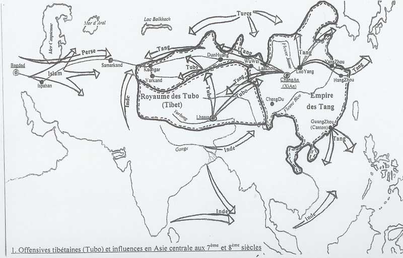 Invasions et mouvements des populations en Asie centrale au 8ème siècle 