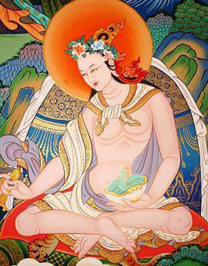 Tangkha représentant Yeshe Tsogyal, une compagne de Padmasambhava (Guru Rinpoche). Source : Wikimedia commons, auteur Bibek45 Tangkha représentant Yeshe Tsogyal, une compagne de Padmasambhava (Guru Rinpoche). Source : Wikimedia commons, auteur Bibek45
